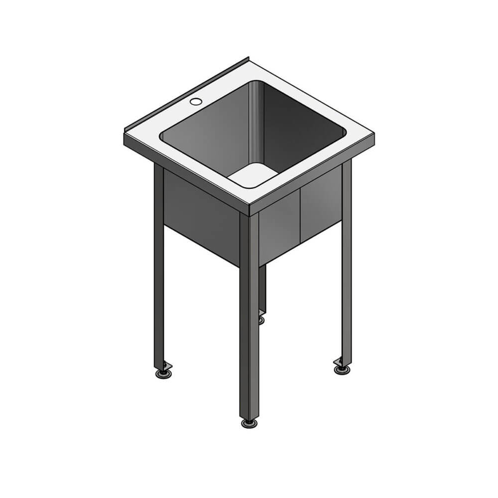 Ванна моечная односекционная всм 1 430 размером 530х530х870 мм